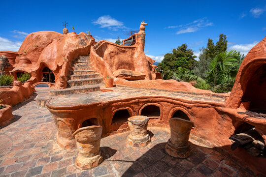 Casa Terracota, magical place, architecture and design, as well as other arts and crafts, come together. House made of clay Villa de Leyva, Boyaca department Colombia.