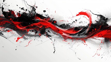 Abstract art of chaotic red streaks on a monochrome canvas evoking passion and movement