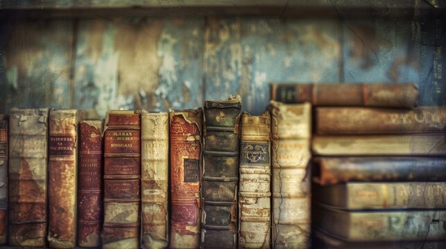 The blurred backgrounds of wellworn novels evoke a sense of nostalgic wanderlust enticing readers to embark on a journey through the pages. .