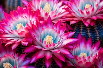 Vibrant Desert Bloom: Blooming Cactus Flower Gradients Background