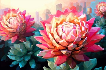 Stunning Cactus Blooming: Flower Gradients Festival Design