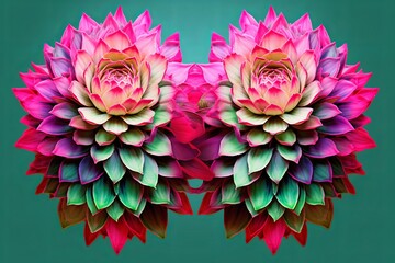 Blooming Cactus Flower Gradients Hipster Design - Abstract Flower Gradient Synergy