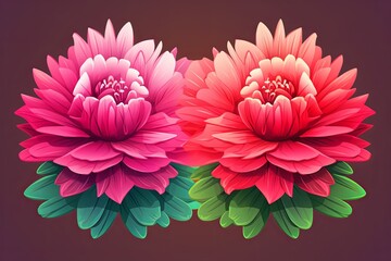Blooming Cactus Flower Gradients: Retro Floral Color Gradient Design
