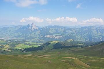 Naklejka premium The ridge hike “Klingenstock – Fronalpstock” is a very beautiful hike in central Switzerland. 
