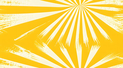Fototapeta premium This dynamic image displays a powerful, radiant sunbeam pattern emanating from a central point in a bold, vibrant yellow, evoking feelings of warmth and energy.