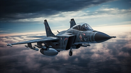 3D CG rendering of fighter aircraft