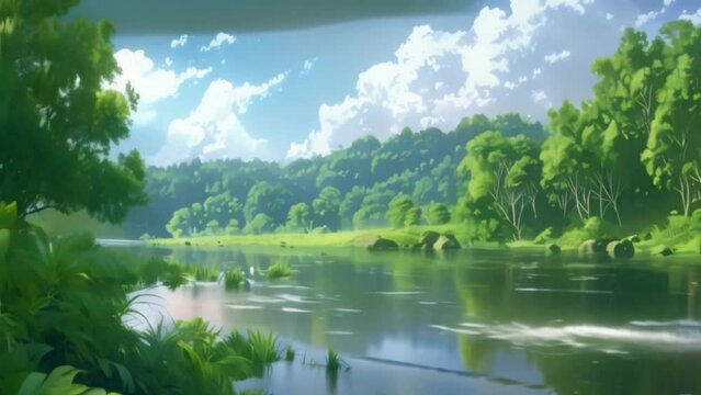 video beautiful view of river water