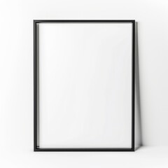 3D Render of a modern metal photo frame with a sleek, minimalist design, on isolated white background, Generative AI