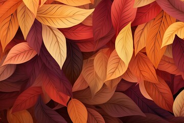 Autumn Leaf Gradients: Rustling Fall Leaves Pattern Cover Design