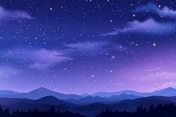 Obraz premium Starry Night Sky Gradients - Celestial Artistic Banner in Dawn & Dusk Gradient