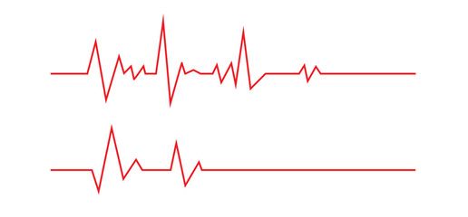 Heartbeat Line in Heart on white background. Heart line icon. Vector illustration