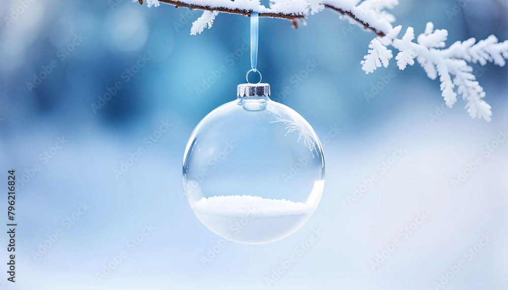 Wall mural beautiful empty snow bauble, add your own text or objects