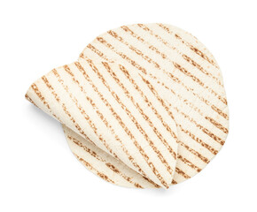Tasty thin lavash on white background