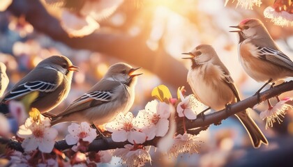 Spring Serenade: Joyful Melodies Among Blossoms and Birds