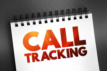 Call Tracking text quote on notepad, concept background