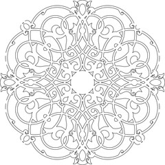 Vector sketch illustration of traditional ethnic classic carving background pattern decorative design