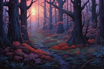 Twilight Forest Clearing Gradients: Dimly Lit Serenity