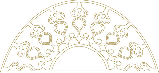 Vector sketch illustration of traditional ethnic vintage classic mandala ornament design drawing full engraving