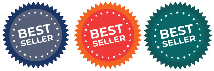 set of best seller stickers, badges, labels vector illustration.  isolated on white background