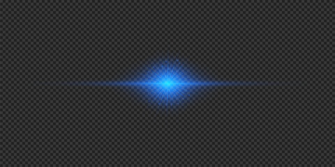 Obraz premium Blue horizontal light effect of lens flares