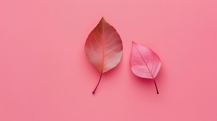 pink leaf on pink background