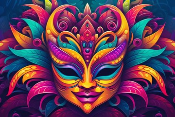 Vibrant Carnival Mask Gradients: Dynamic Festival Background