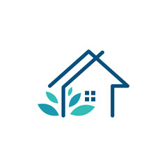 Eco Green House, Smart Home Logo Design Template Vector Illustration