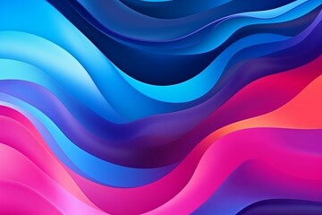 Winding River Reflection Gradients: Vivid Flowing Water Banner - obrazy, fototapety, plakaty
