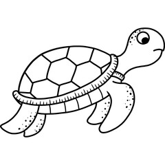 Coloring line turtle