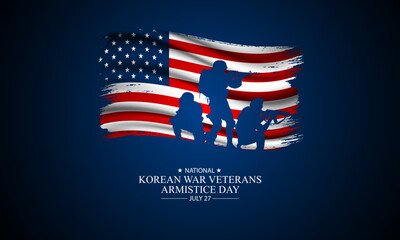 National Korean War Veterans Armistice Day July 27 Background vector Illustration