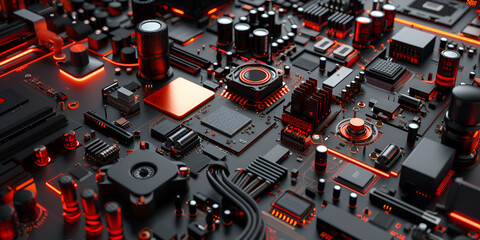 Computer board Technology background Central Computing Processor concept Motherboard digital chip