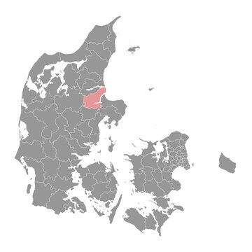 Randers Municipality map, administrative division of Denmark. Vector illustration.