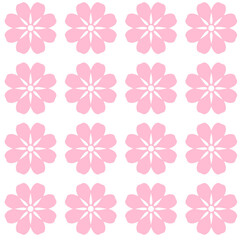 Seamless pattern with pink flowers