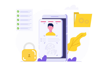 Know your customer or digital kyc, verifying the identity of its clients concept. Flat Vector illustrations set for banner, website, landing page, flyer.