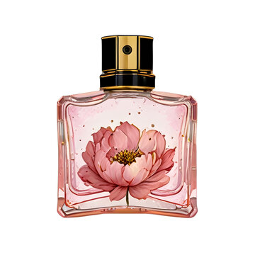 pink floral perfume bottle design clip art preview
