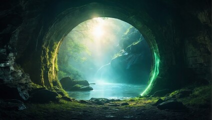 Journey Through the Mystical Portal in the Cave
