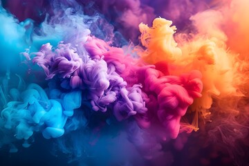 Vibrant Multicolored Cloud Formations Expanding with Dynamic Energy and Ethereal Aesthetics