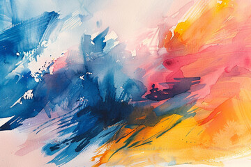 Watercolor abstract brush strokes