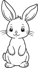 Fototapeta premium A rabbit is standing on a white background