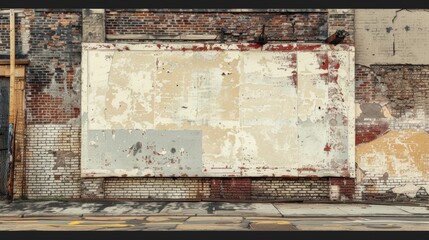 Blank mockup of weathered Historic Downtown Banners with a distressed texture and faded designs. .