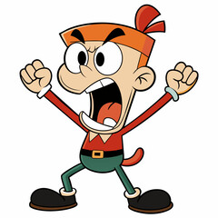 A Carton flat character vector shouting with angry mode (10)