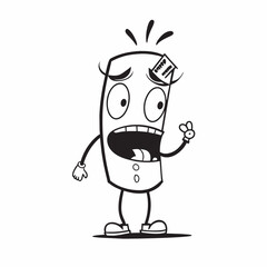 A Carton flat character vector shouting with angry mode (13)