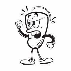 A Carton flat character vector shouting with angry mode (16)