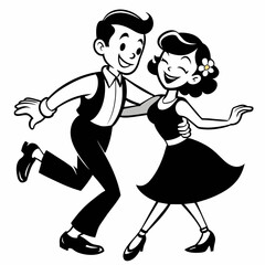 a couple dance with romantic mode vector silhouette (11)