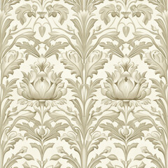 Vintage Victorian Floral Seamless Pattern Wallpaper