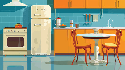 Set of kitchen elementsrefrigerator stovecupboardstab