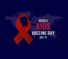 World AIDS Vaccine Day. 18 May. AIDS Vaccine Concept. banner, card, poster. Aids vaccine day celebration. flat design. flat illustration. jpeg format.
