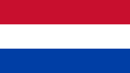 The national flag of the Netherlands with the correct official colours which is a tricolour of three horizontal stripes of red, white and blue, stock illustration image
