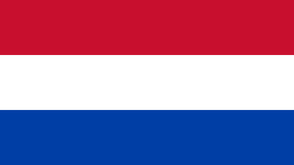 Fototapeta premium The national flag of the Netherlands with the correct official colours which is a tricolour of three horizontal stripes of red, white and blue, stock illustration image