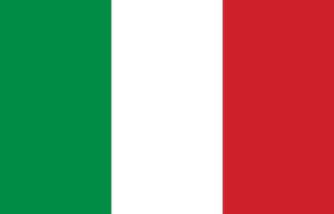 Obraz premium The national flag of Italy with the correct official colours which is a tricolour of three vertical stripes of green, white and red, stock illustration image